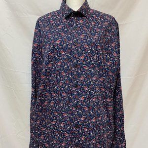 Express Men's Long sleeve Flower Print Button Up - XL